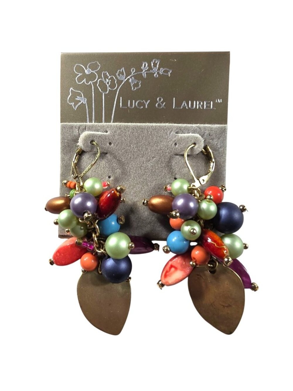 Lucy & Laurel Beaded Cluster Drop Earrings Multicolor fruit salad womens Jewelry